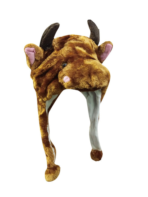 Brown Bull Animal Hoodie Kids & Adults Fancy Dress Costume Accessory